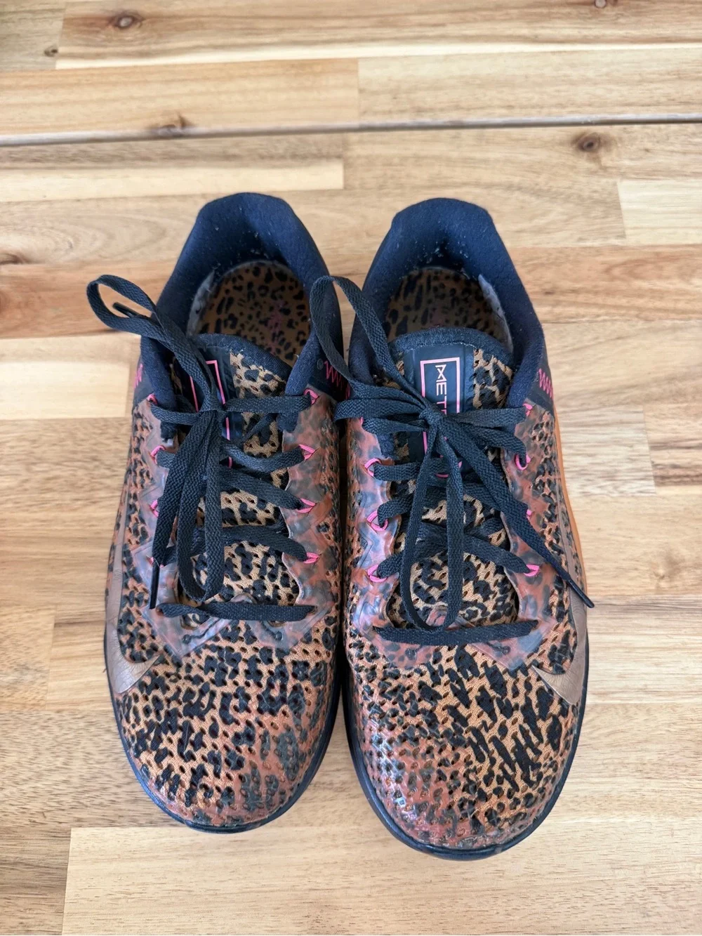 Nike Women's Leopard Print Training Shoes - Black, Brown & Pink Metcon 6